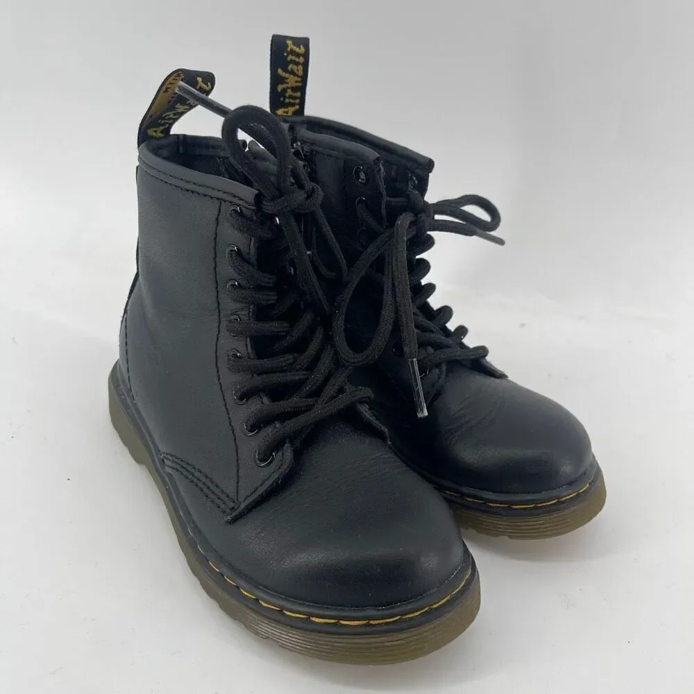 Dr. Martens Kids 1460 J Softy T Black Leather Combat Boots Size 11 AirWair